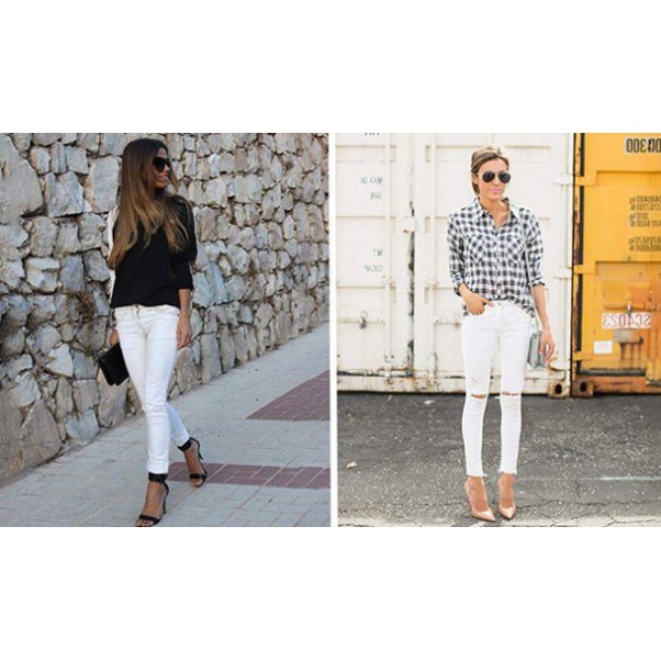 How to perfectly combine white jeans?