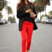 What colors go well with red pants?