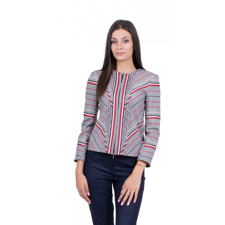 Women's Pepit Jacket with Red Blue and White Stripes 19550 / 2020