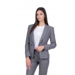 Women's Plaid Jacket in Gray from Wool 19526 / 2020