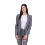 Women's Plaid Jacket in Gray from Wool 19526 / 2020