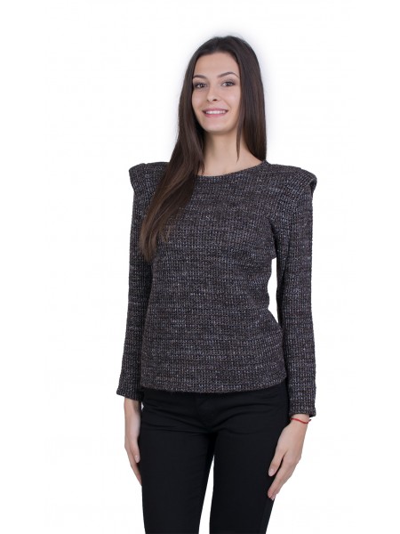 Brown Women's Blouse with Long Sleeves 18583 / 2019