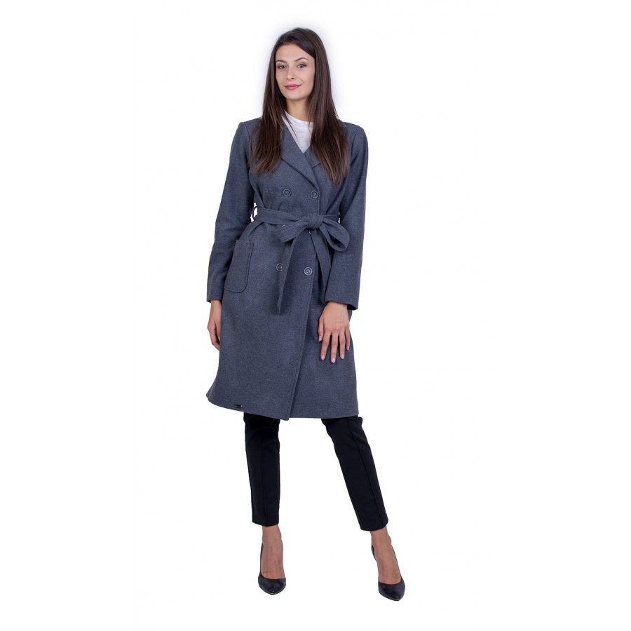 Women's Coat with Double Row Fastening 21513 / 2022 Women's Coat with Double Row Fastening 21513 / 2022