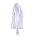 Elegant Women's White Shirt with Pearl Buttons 24501 / 2024 Elegant Women's White Shirt with Pearl Buttons 24501 / 2024