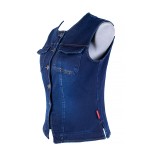 Classic Women's Quilted Denim Vest – Round Neck 25523 / 2025 Classic Women's Quilted Denim Vest – Round Neck 25523 / 2025