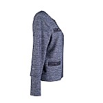 Women's Wool Jacket in Grey Melange with Leather Details 25501 / 2025 Women's Wool Jacket in Grey Melange with Leather Details 25501 / 2025