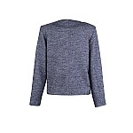 Women's Wool Jacket in Grey Melange with Leather Details 25501 / 2025 Women's Wool Jacket in Grey Melange with Leather Details 25501 / 2025