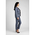 Women's Wool Jacket in Grey Melange with Leather Details 25501 / 2025 Women's Wool Jacket in Grey Melange with Leather Details 25501 / 2025