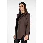 Women's Waterproof Jacket with Hood in Brown 25509 / 2025 Women's Waterproof Jacket with Hood in Brown 25509 / 2025