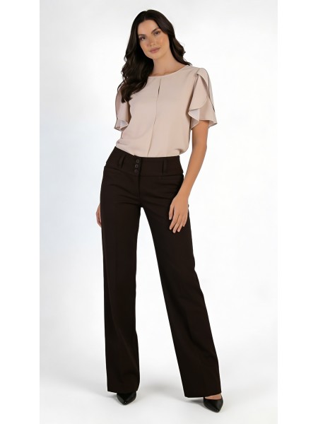 Classic Women's Straight Leg Trousers 25503 Brown / 2025