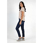Women's Stretch Jeans with Decorative Orange Stripes 25507 / 2025