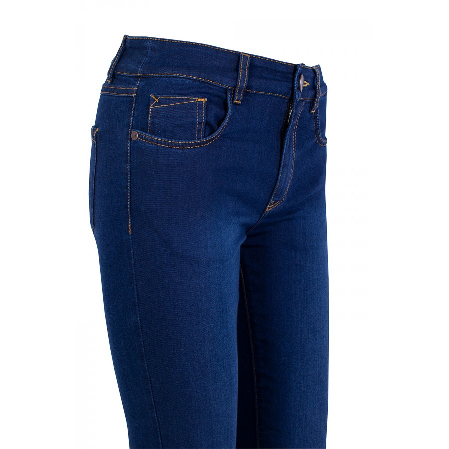 Women's Stretch Jeans with Decorative Orange Stripes 25507 / 2025
