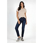 Women's Stretch Jeans with Decorative Orange Stripes 25507 / 2025
