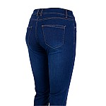 Women's Stretch Jeans with Decorative Orange Stripes 25507 / 2025