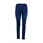 Women's Stretch Jeans with Decorative Orange Stripes 25507 / 2025