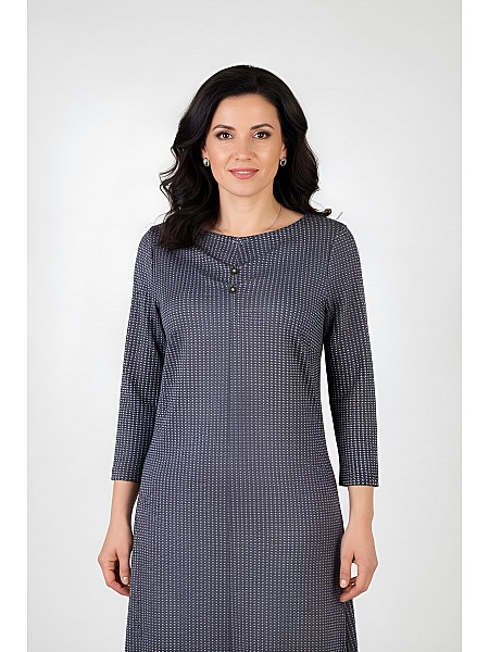 Women's Knitted Dress with Elegant Neckline 25515 / 2025