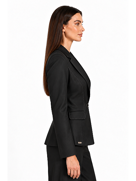 Formal Tencel Jacket in Black with Elegant Dots 26129 / 2026