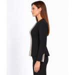Women's Black Jacket with Elegant Lame Trim 26502 / 2026 Women's Black Jacket with Elegant Lame Trim 26502 / 2026