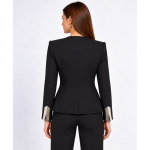 Women's Black Jacket with Elegant Lame Trim 26502 / 2026 Women's Black Jacket with Elegant Lame Trim 26502 / 2026