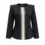 Women's Black Jacket with Elegant Lame Trim 26502 / 2026 Women's Black Jacket with Elegant Lame Trim 26502 / 2026