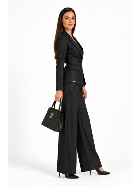 Women's Black Tencel Suit with Blazer and Trousers 26129 - 128 black / 2026