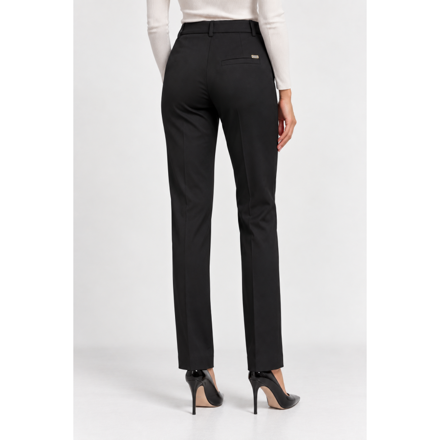 Elegant Women's Black Trousers with Stitched Crease 26501 / 2026 Elegant Women's Black Trousers with Stitched Crease 26501 / 2026
