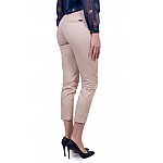 Pantaloni de bumbac pentru femei în bej 21747 / 2021