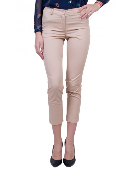 Women's Cotton Pants in Beige 21747 / 2021