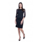 Black Ladies Dress Short Sleeve 21313