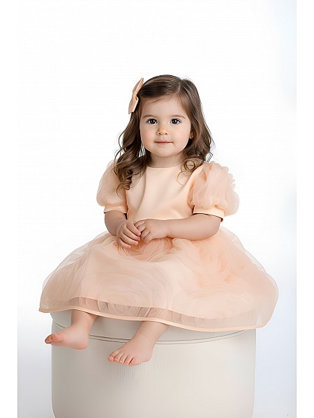 Mother and Daughter Dress Set in Powder Color - Tenderness and Elegance 25704 - 703 / 2025 Mother and Daughter Dress Set in Powder Color - Tenderness and Elegance 25704 - 703 / 2025