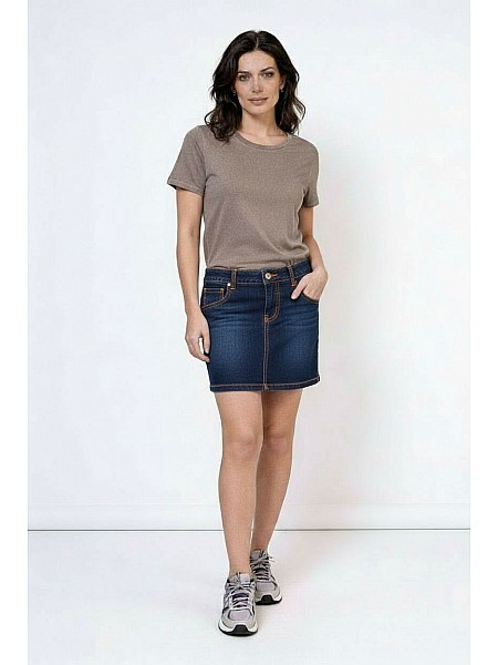 Short Denim Skirt with Elastane 1407