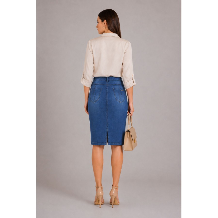 Fustă din denim de vară de vară P 17144 Fustă din denim de vară de vară P 17144