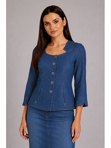 Geacă de primăvară din denim pentru femei 18129 A