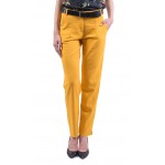 Sarı keten bayan pantolon N 19220 / 2019