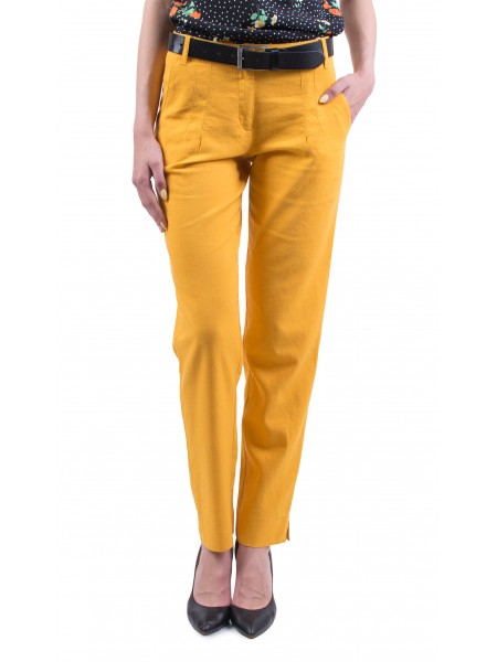 Yellow women's trousers N 19220 / 2019