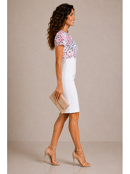 Rochie albă elegantă pentru femei R 19202 / 2019 Rochie albă elegantă pentru femei R 19202 / 2019