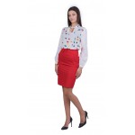 Ladies Set White Blouse with Red Skirt 20157 - 151