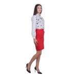 Ladies Set White Blouse with Red Skirt 20157 - 151