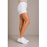 Pantaloni scurți din bumbac alb Bermuda în aspect clasic N 20298 / 2020 Pantaloni scurți din bumbac alb Bermuda în aspect clasic N 20298 / 2020