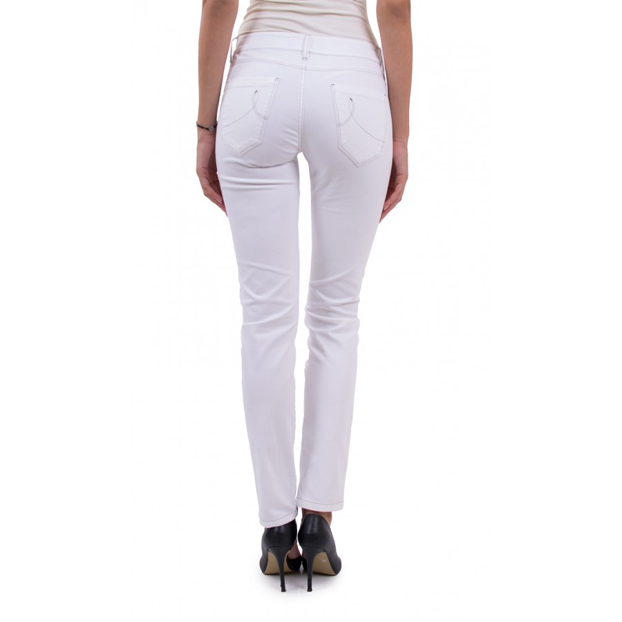 Women's Blouse Set with White Cotton Pants 19213 - 167 / 2019