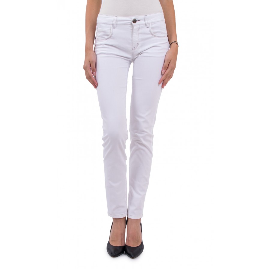 Women's Blouse Set with White Cotton Pants 19213 - 167 / 2019