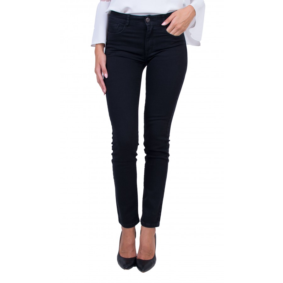 Women's black jeans black stretch fabric N 19538/2020 Women's black jeans black stretch fabric N 19538/2020