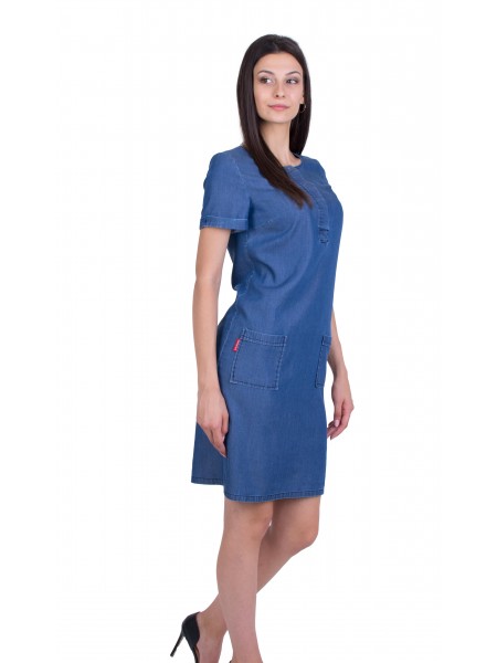 Rochie din denim pentru femei de Tencel 20280 / 2020