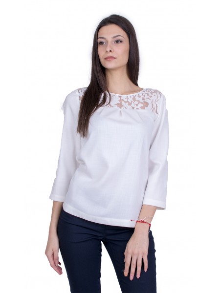 Women's Long Sleeve Blouse with Lace 21129 / 2021