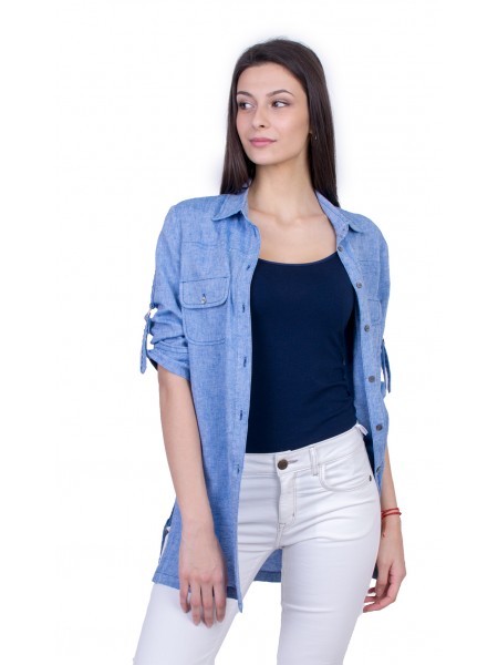 Light Blue Women's Long Sleeve Shirt 21139 / 2021