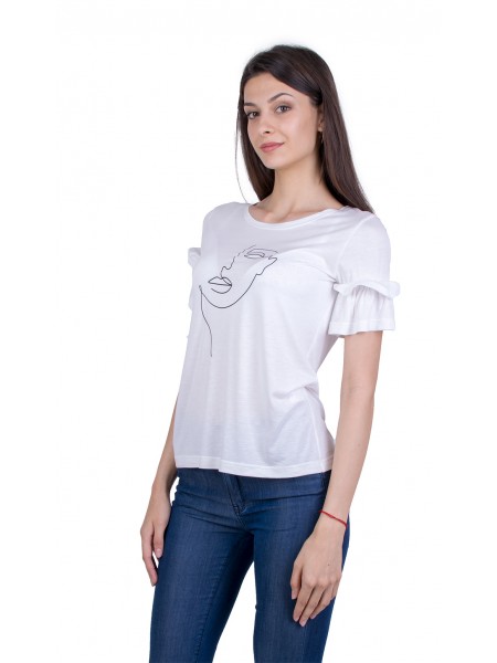 Women's T-shirt with Short Sleeves B 21174 WHITE / 2021