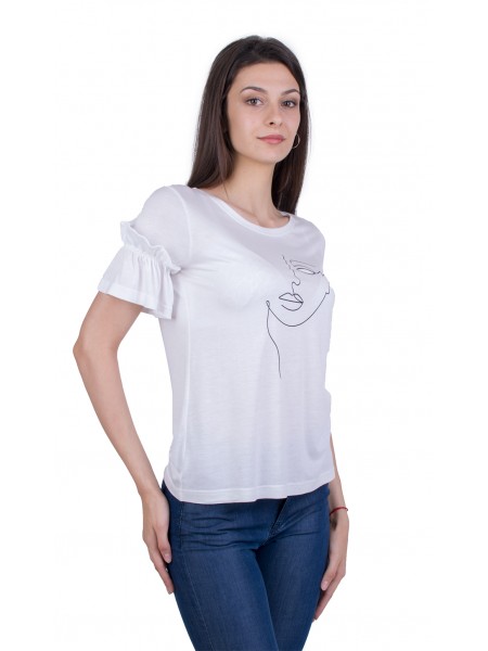 Women's T-shirt with Short Sleeves B 21174 WHITE / 2021