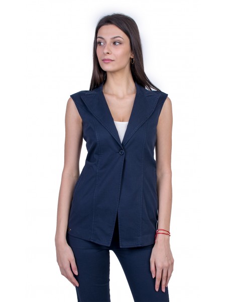 Women's Cotton Vest in Dark Blue 21133 / 2021