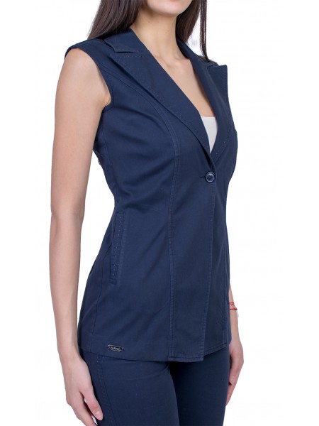 Women's Cotton Vest in Dark Blue 21133 / 2021