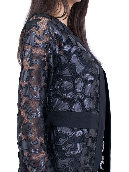 Palton negru elegant pentru femei 21157 / 2021